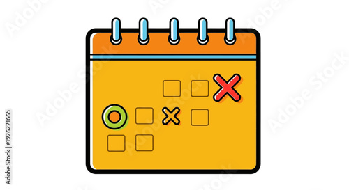 Tic Tac Toe Game Calendar Icon.