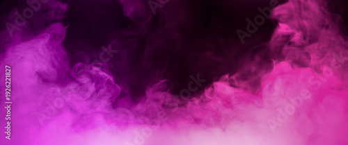 Colorful smoke with pink purple flare isolated on a black background. abstract neon gradient cloud with splash. thick swirling dust and powder creating a psychedelic light design. smog effect