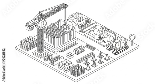 Detailed Architectural Blueprint of Building Complex.