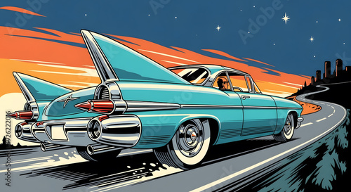 Wallpaper Mural Classic vintage automobile with elegant curves Torontodigital.ca