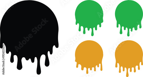 drip abstract round marks paint drop shapes for branding
