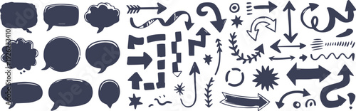 bubble vector speech cloud arrow ornament collection for layout