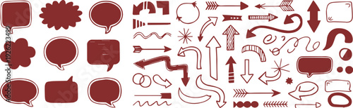 bubble speech bubble arrow doodle vector elements for design
