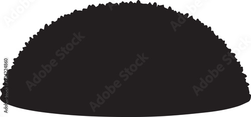 Mound vector silhouette illustration, line art, organic heap, pile, hill shape