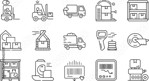 Collection of various flat design icons and symbols for everyday objects and activities