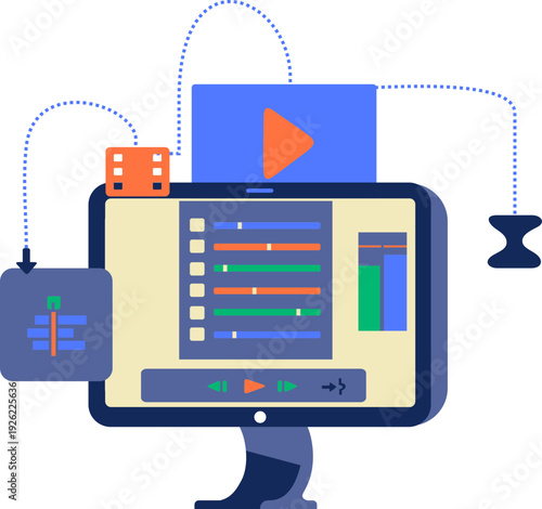  Video Editing Software Interface Illustration
