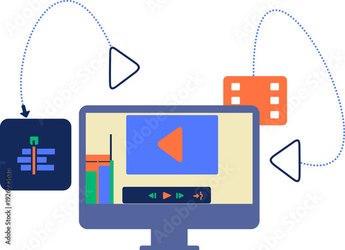  Video Editing Software Interface Illustration