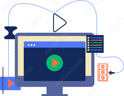  Video Editing Software Interface Illustration