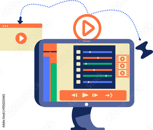  Video Editing Software Interface Illustration