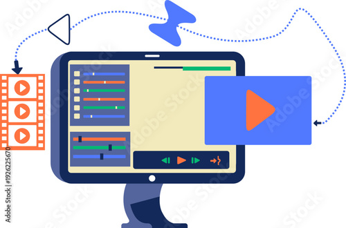  Video Editing Software Interface Illustration