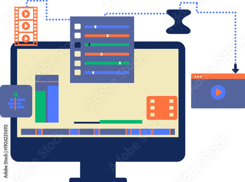  Video Editing Software Interface Illustration