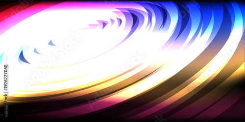  3d rendering of layered rings with iridescent gradient effect. modern illustration