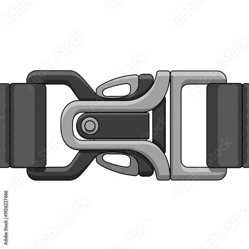 Yoga strap with metal buckle isolated on white background, showcasing detailed design and functionality