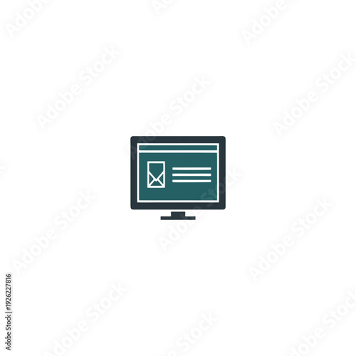 computer monitor isolated on white
