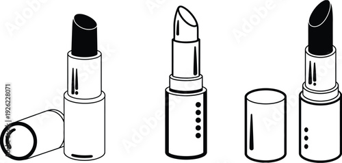 Red Lipstick Isolated on White Background – Cosmetic Beauty Product Vector Illustration.