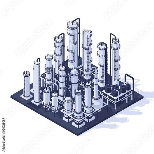 Industrial 3D Model of Factory Equipment.