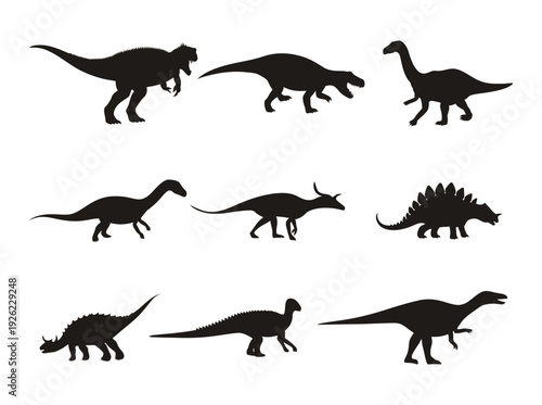 Dinosaur Silhouettes Collection - Prehistoric Creature Set