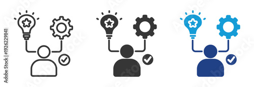 KNOWLEDGE icon set multiple style collection	