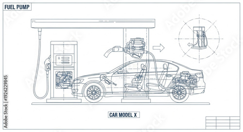 Detailed Technical Drawing of Fuel Pump.