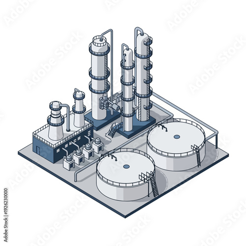 Industrial Plant Facility with Storage Tanks.