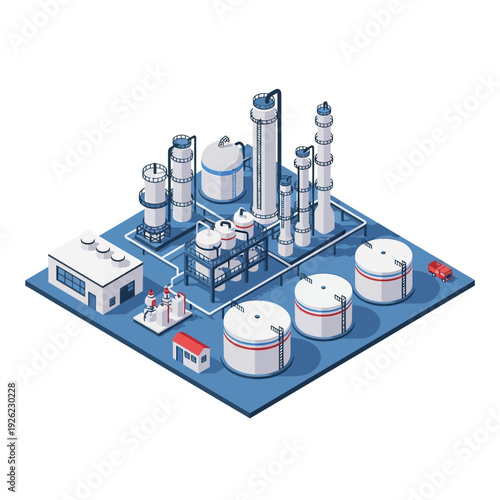 Industrial Facility with Storage Tanks and Equipment.