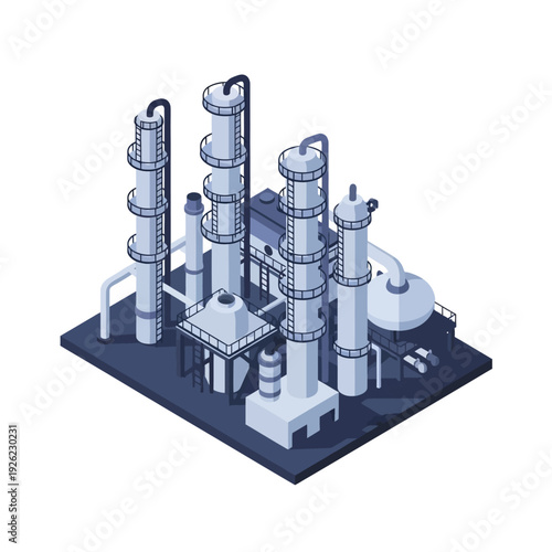 Industrial Factory 3D Model Rendering.