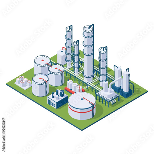 Industrial Plant Facility with Storage Tanks.