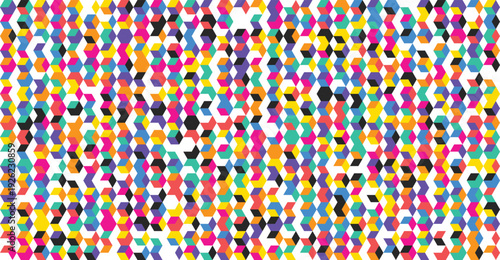 Vibrant crowd of diverse people in various colors