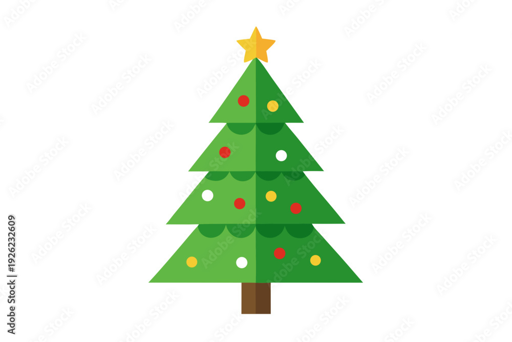 Obraz premium Christmas tree white background 