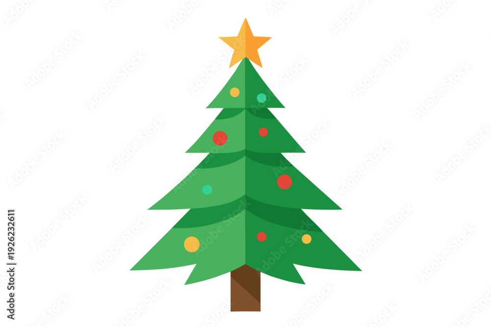 Fototapeta premium Christmas tree white background 