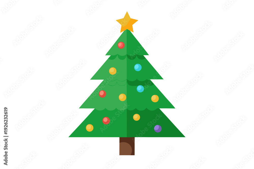 Obraz premium Christmas tree white background 