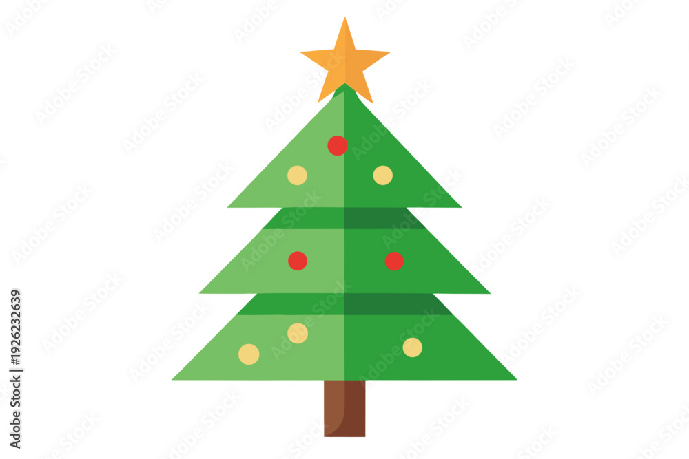Fototapeta premium Christmas tree white background 