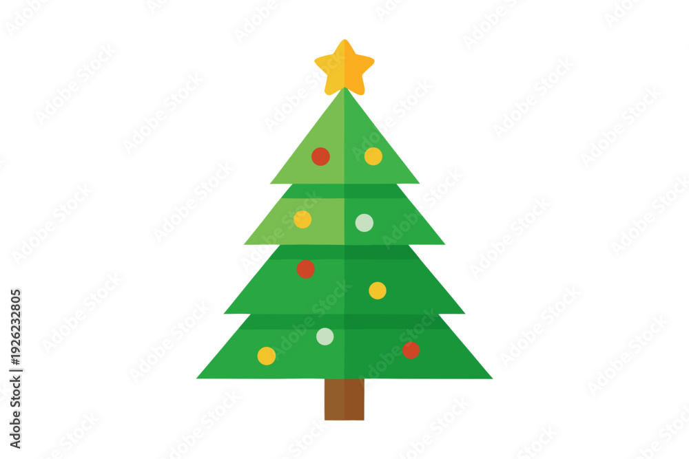Fototapeta premium Christmas tree white background 