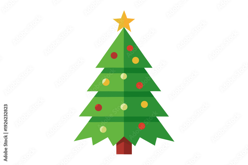 Fototapeta premium Christmas tree white background 
