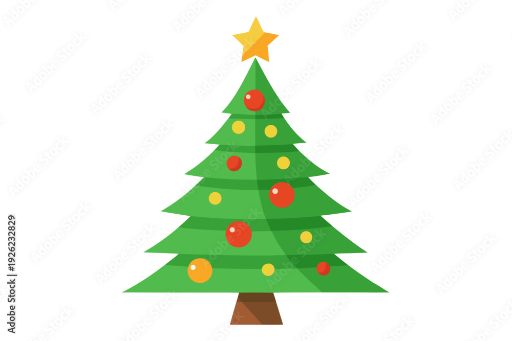 Obraz premium Christmas tree white background