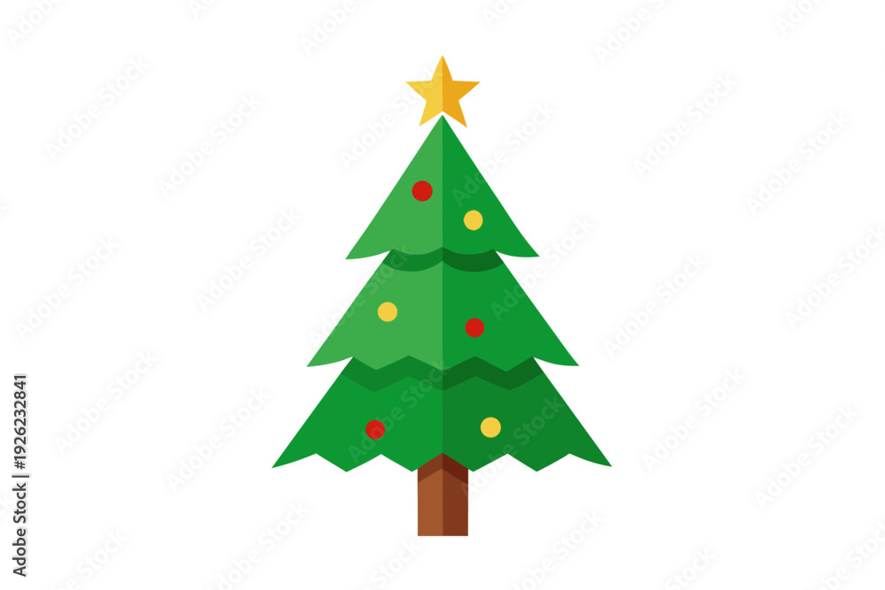 Fototapeta premium Christmas tree white background 