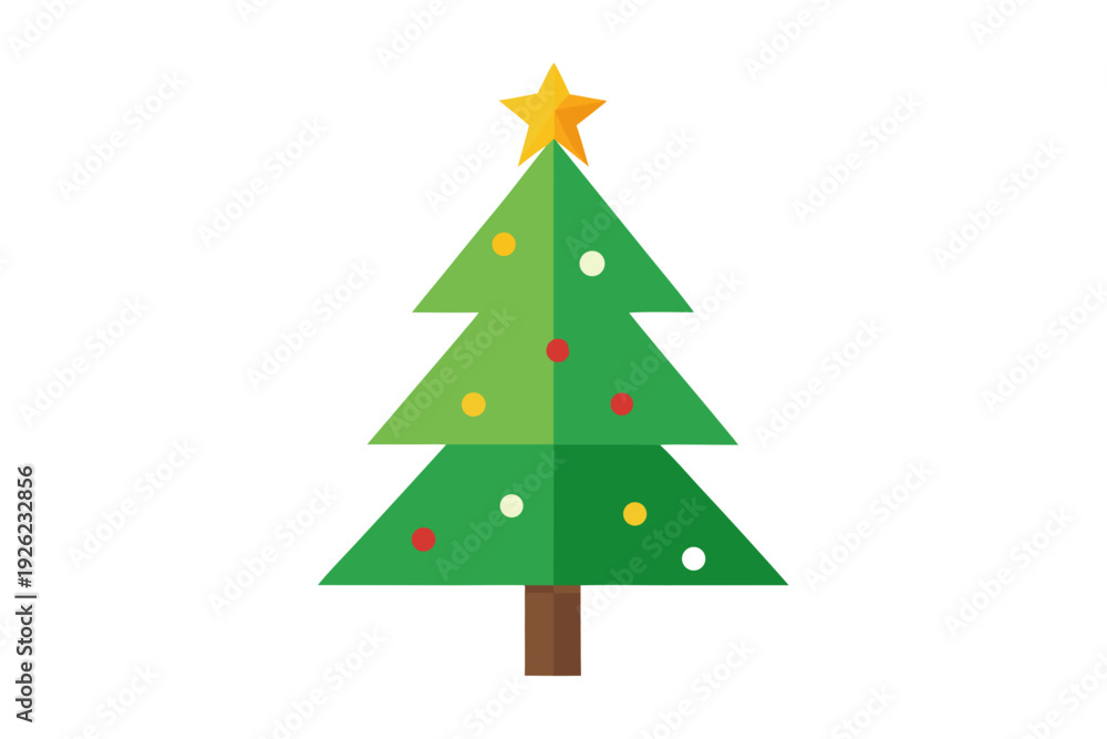 Fototapeta premium Christmas tree white background 