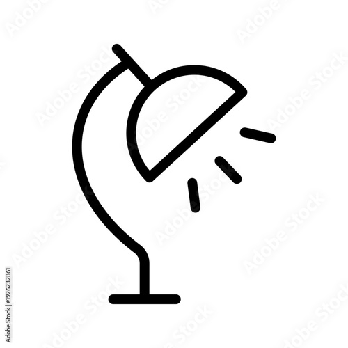 Modern Desk Lamp icon set for workspace lighting, office decor, and study design