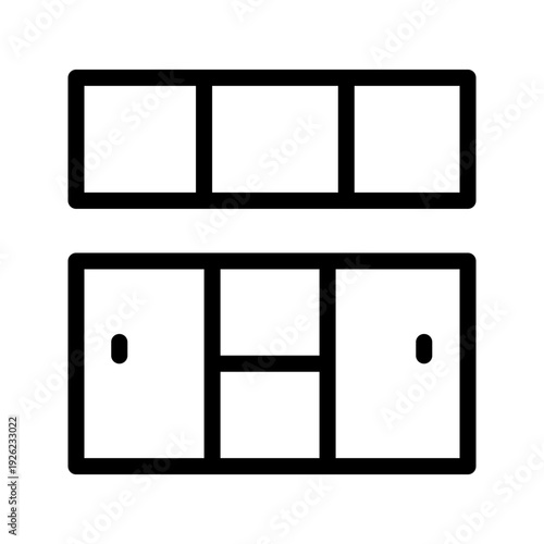 Minimal Shelf icon set for storage, home organization, and interior design