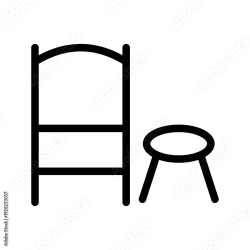 Modern Chair and Table icon set for furniture, home, office, and interior design