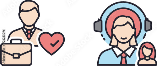 Customer service and sales representative illustration