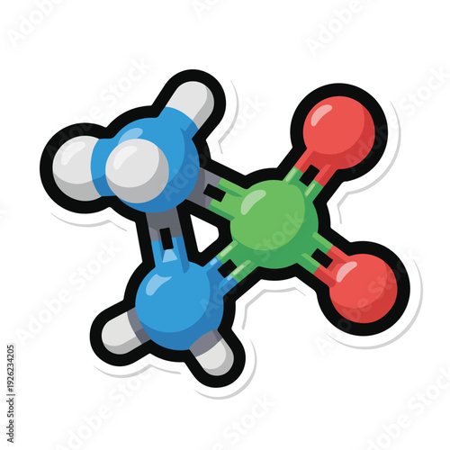 Colorful molecule model with atoms and bonds