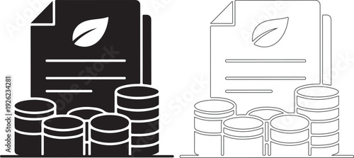 Green Finance Document with Stacked Coin