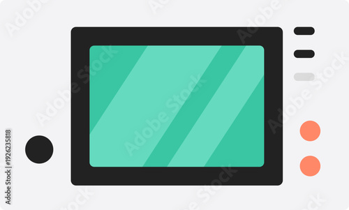 Simple Flat Design Portable Handheld Gaming Console Device Illustration