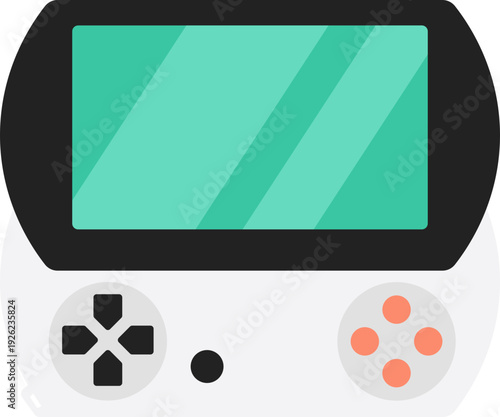 Flat Design Minimalist Portable Handheld Console Game Device Entertainment