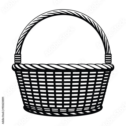 empty basket isolated on white