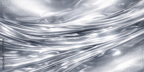 Abstract silver metal background with flowing blue water ripples and soft liquid wave patterns for a digital art wallpaper design