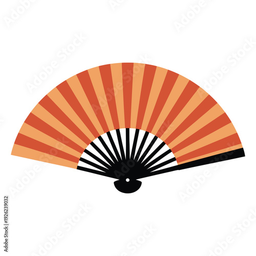 japanese fan isolated on black