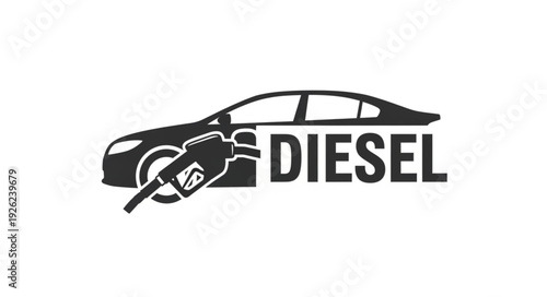 Diesel Car Fueling Station Logo.