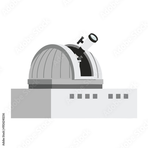 Modern Observatory with Large Telescope Under Clear Sky